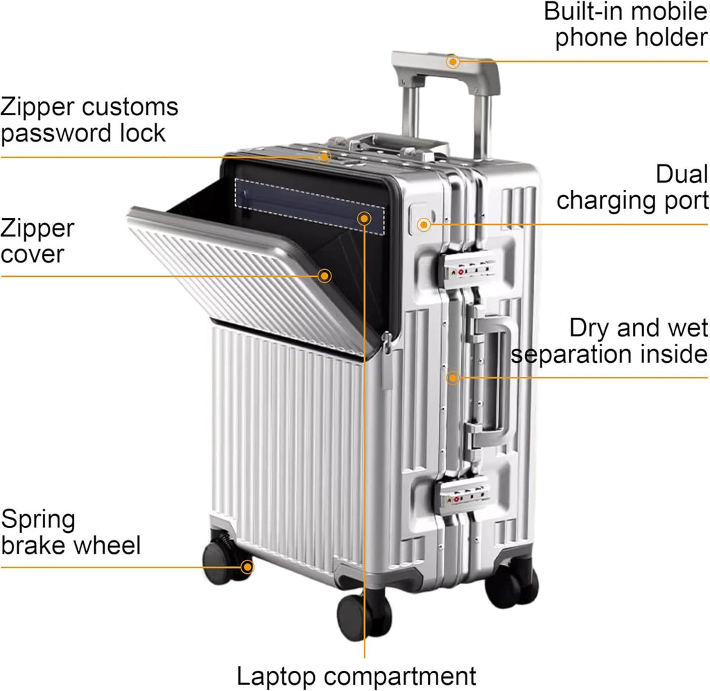 GoCarry Travel Suitcase – USB Charging Trolley with Laptop Compartment