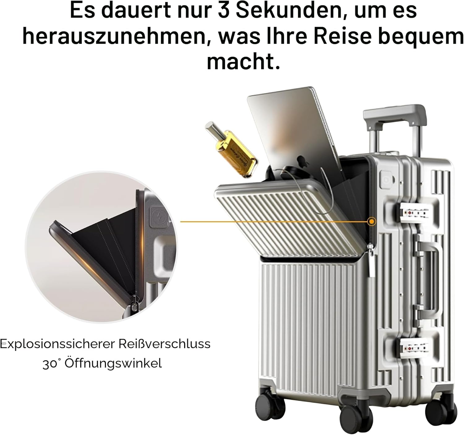 GoCarry Travel Suitcase – USB Charging Trolley with Laptop Compartment